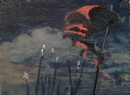 Close-up of painting by François Xavier Saint-Pierre