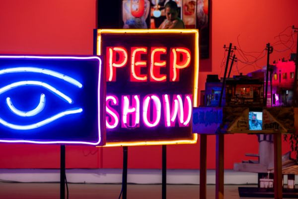 Neon signs and the Mexicalichina installation at the Koffler Gallery
